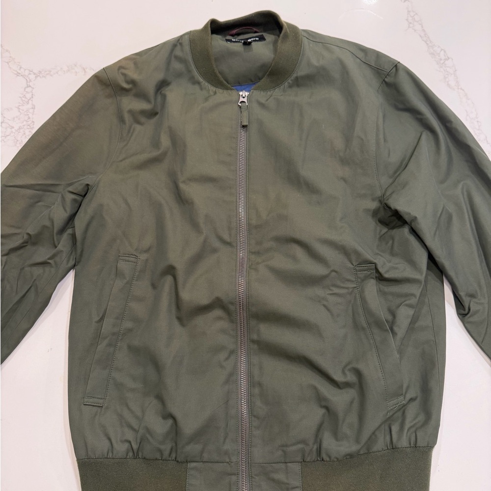 Bonobos Boulevard Bomber Jacket Olive Green Men’s Small Lightweight